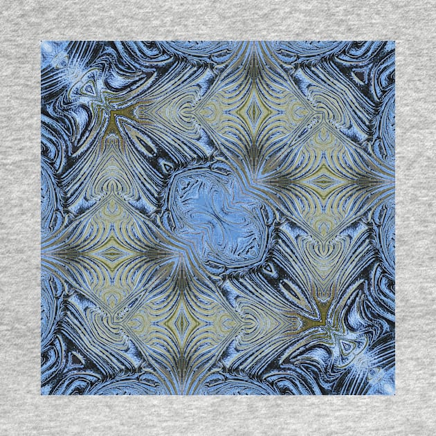 SQUARE DESİGN OF SHADES OF SKY BLUE 3. A textured floral fantasy pattern and design by mister-john